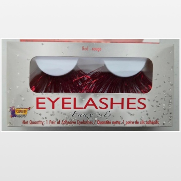 New Forum Eyelashes Faux-cils Red Halloween Devil Accessory NWT - Picture 3 of 12